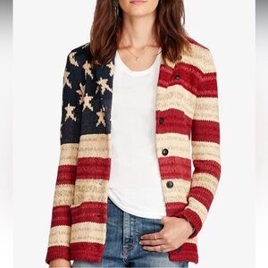 RARE Ralph Lauren Denim & Supply Polo Cardigan Jacket American Flag Size XS